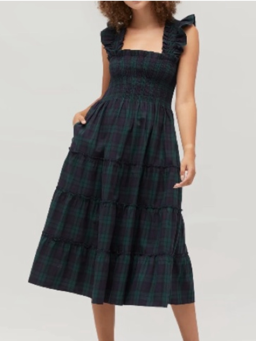 HILL HOUSE HOME THE ELLIE NAP DRESS IN BLACKWATCH TARTAN Small S *